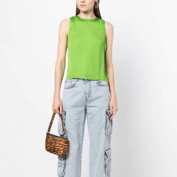 Alice + Olivia Tops - Alice + Olivia Green Zipper Back Tank Top